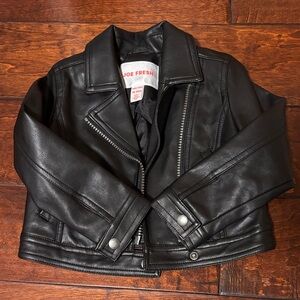 Joe Fresh Toddler Black Faux Leather Cropped Moto Jacket